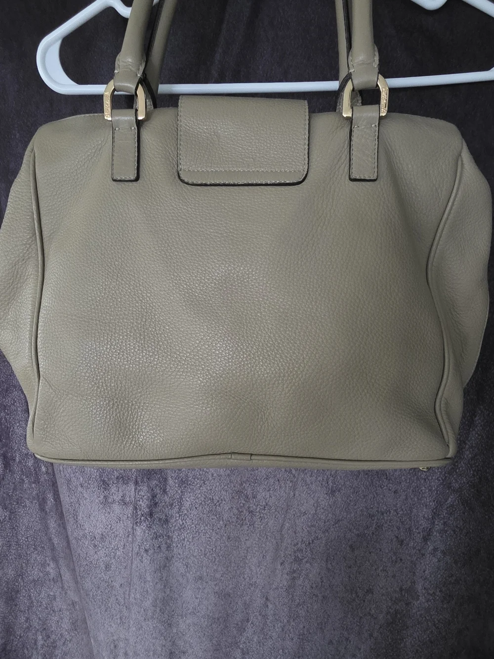 Olive Green Leather Tote Handbag